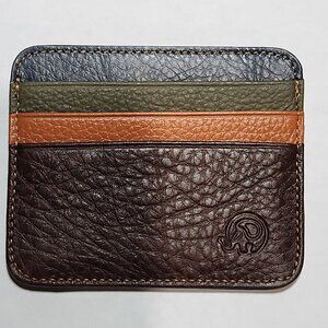 Credit Card ID‎ Wallet Leather 7 Pocket Thin Case Multicolor Brown Orange Green